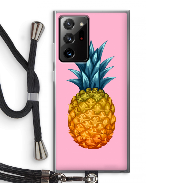 Grote ananas: Samsung Galaxy Note 20 Ultra / Note 20 Ultra 5G Transparant Hoesje met koord