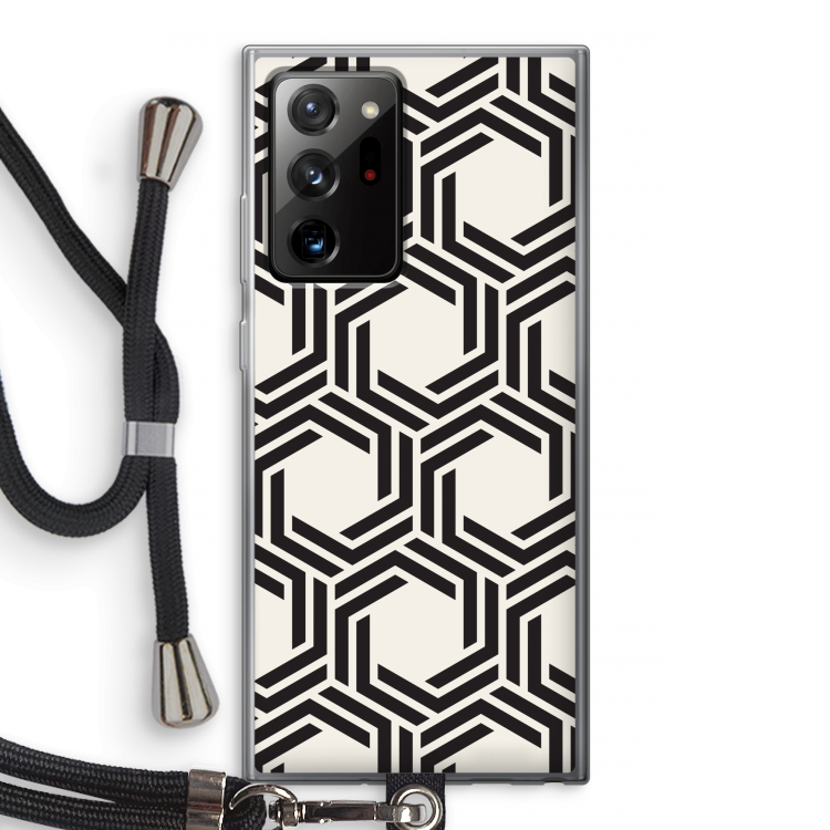Geometrisch patroon: Samsung Galaxy Note 20 Ultra / Note 20 Ultra 5G Transparant Hoesje met koord