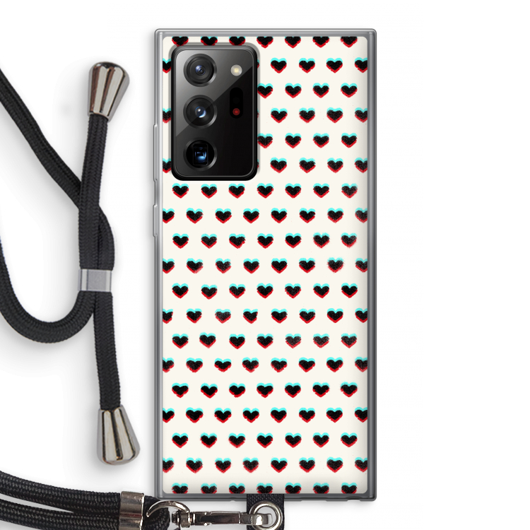 Hartjes: Samsung Galaxy Note 20 Ultra / Note 20 Ultra 5G Transparant Hoesje met koord