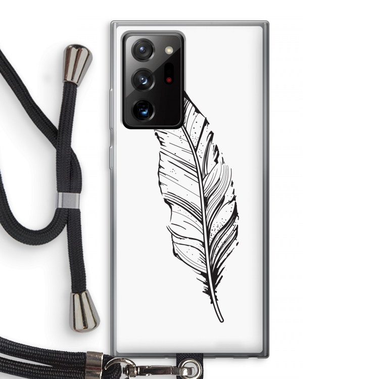 Pluim: Samsung Galaxy Note 20 Ultra / Note 20 Ultra 5G Transparant Hoesje met koord