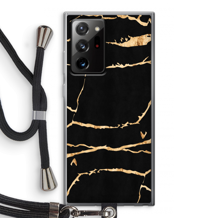 Gouden marmer: Samsung Galaxy Note 20 Ultra / Note 20 Ultra 5G Transparant Hoesje met koord