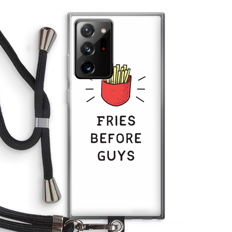 Fries before guys: Samsung Galaxy Note 20 Ultra / Note 20 Ultra 5G Transparant Hoesje met koord