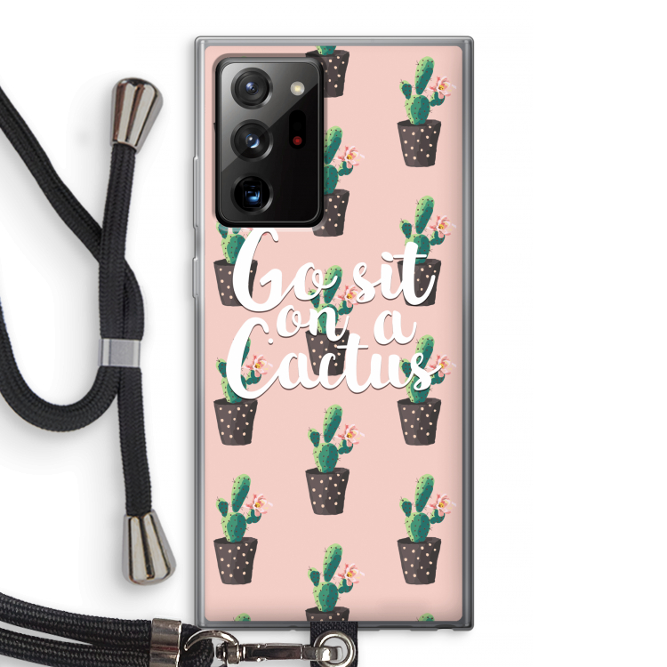 Cactus quote: Samsung Galaxy Note 20 Ultra / Note 20 Ultra 5G Transparant Hoesje met koord