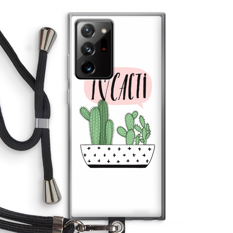 I love cacti: Samsung Galaxy Note 20 Ultra / Note 20 Ultra 5G Transparant Hoesje met koord