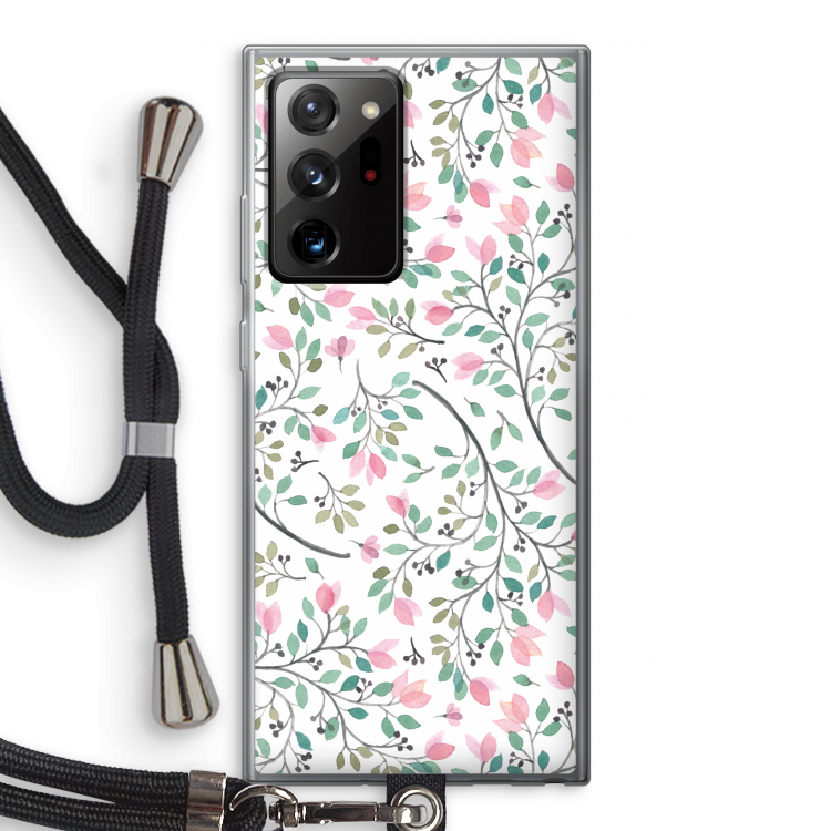 Sierlijke bloemen: Samsung Galaxy Note 20 Ultra / Note 20 Ultra 5G Transparant Hoesje met koord