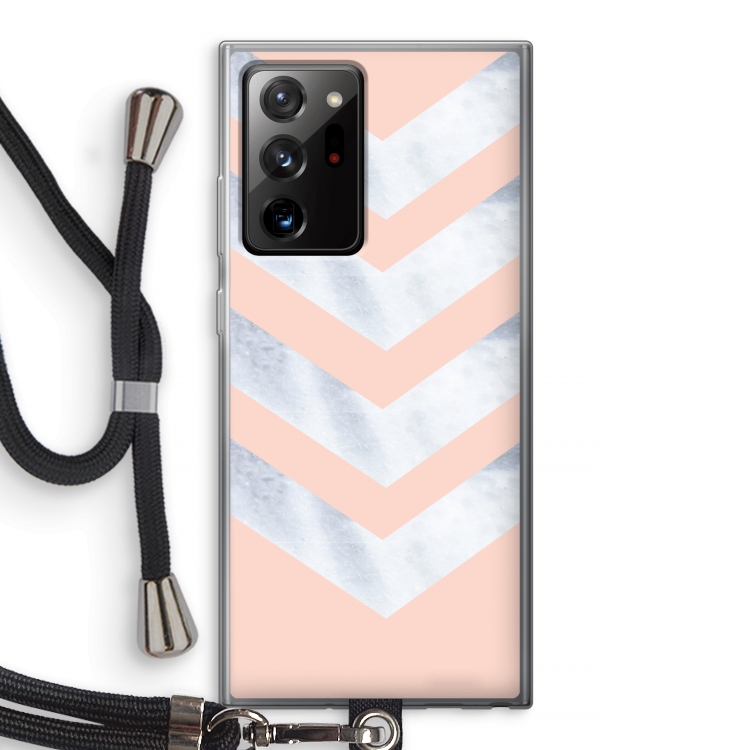 Marmeren pijlen: Samsung Galaxy Note 20 Ultra / Note 20 Ultra 5G Transparant Hoesje met koord