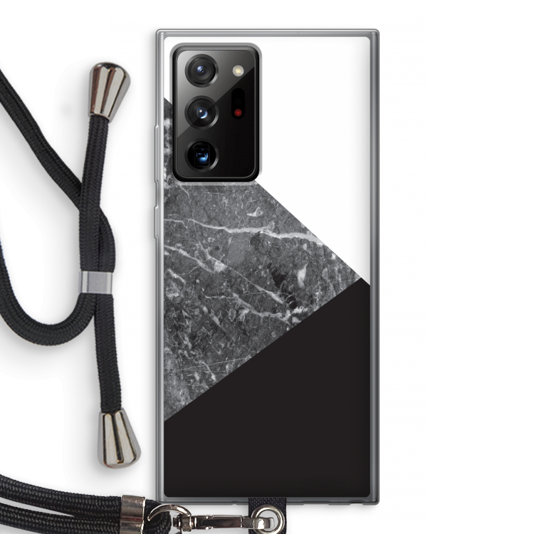 Combinatie marmer: Samsung Galaxy Note 20 Ultra / Note 20 Ultra 5G Transparant Hoesje met koord