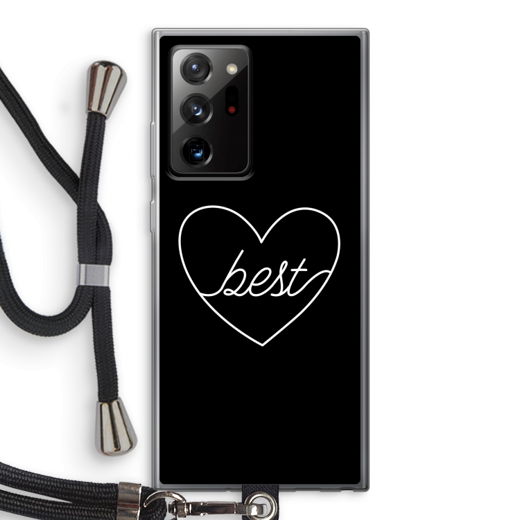 Best heart black: Samsung Galaxy Note 20 Ultra / Note 20 Ultra 5G Transparant Hoesje met koord