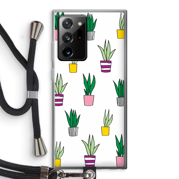 Sanseveria: Samsung Galaxy Note 20 Ultra / Note 20 Ultra 5G Transparant Hoesje met koord