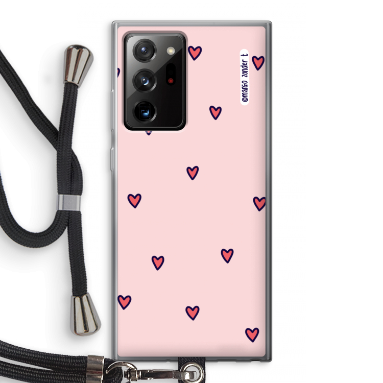 Hartjes: Samsung Galaxy Note 20 Ultra / Note 20 Ultra 5G Transparant Hoesje met koord