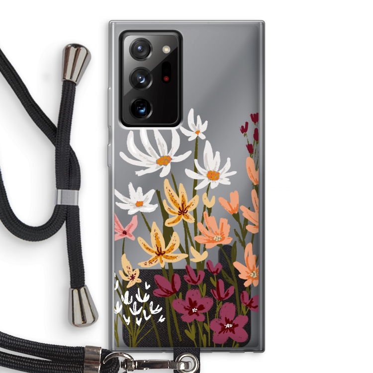 Painted wildflowers: Samsung Galaxy Note 20 Ultra / Note 20 Ultra 5G Transparant Hoesje met koord