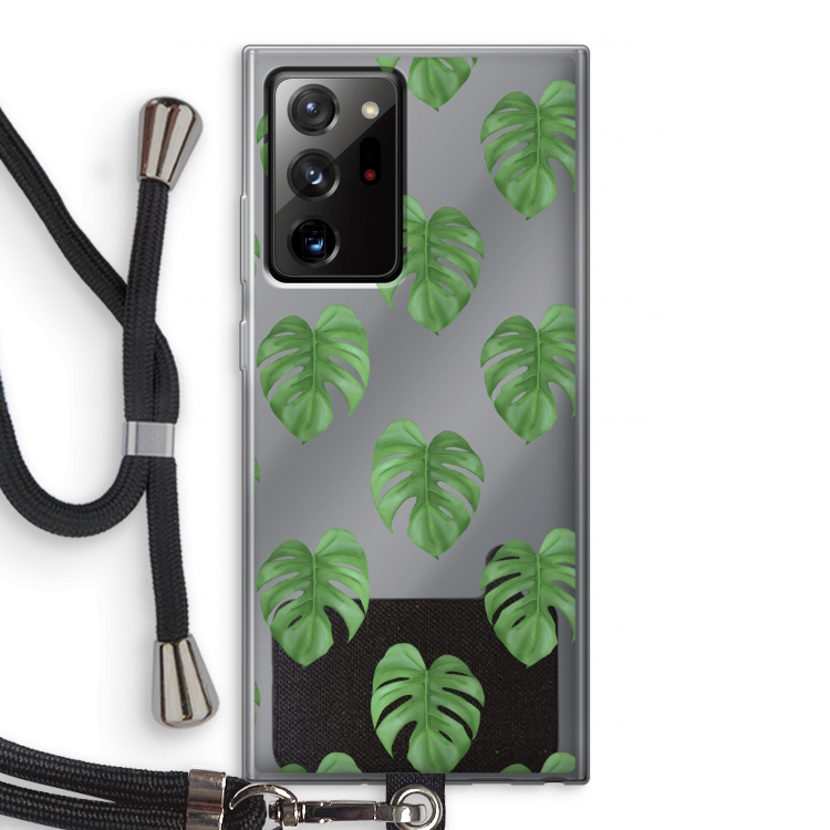 Monstera leaves: Samsung Galaxy Note 20 Ultra / Note 20 Ultra 5G Transparant Hoesje met koord