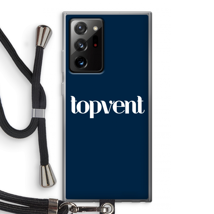 Topvent Navy: Samsung Galaxy Note 20 Ultra / Note 20 Ultra 5G Transparant Hoesje met koord