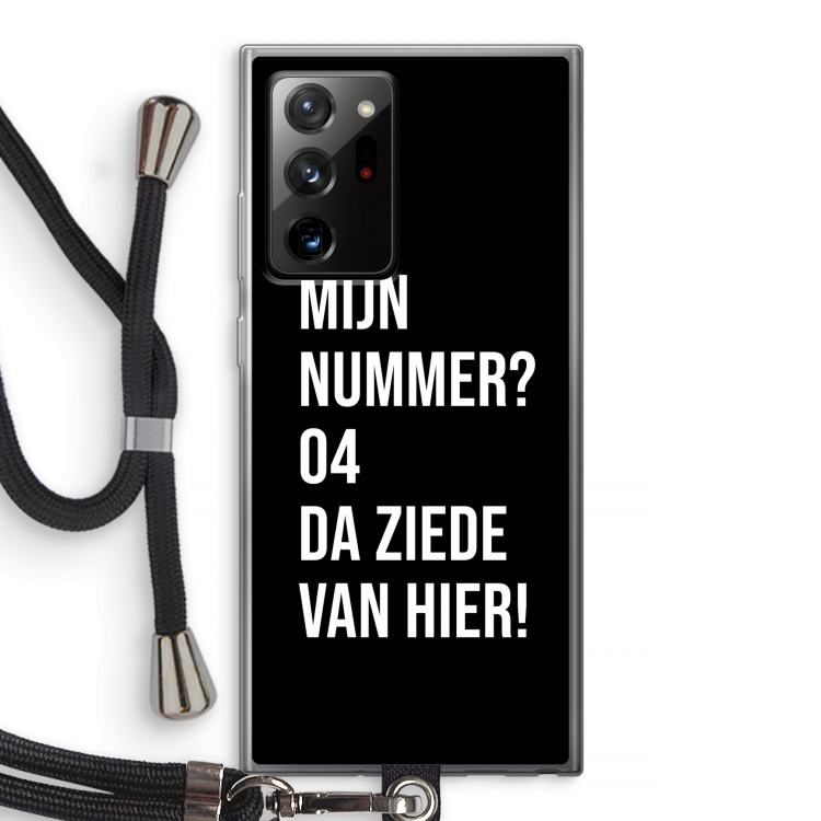 Da ziede van hier - Zwart: Samsung Galaxy Note 20 Ultra / Note 20 Ultra 5G Transparant Hoesje met koord
