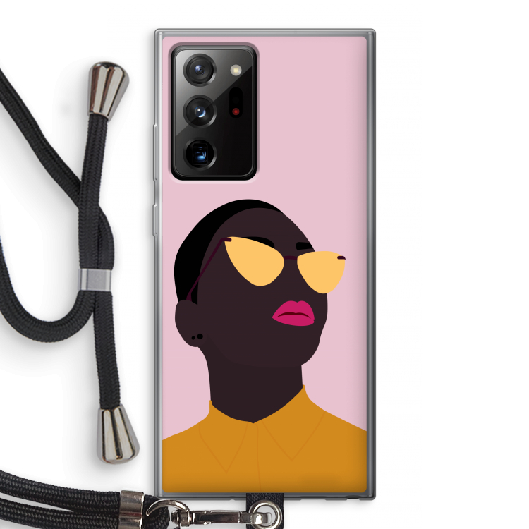Yellow glasses: Samsung Galaxy Note 20 Ultra / Note 20 Ultra 5G Transparant Hoesje met koord