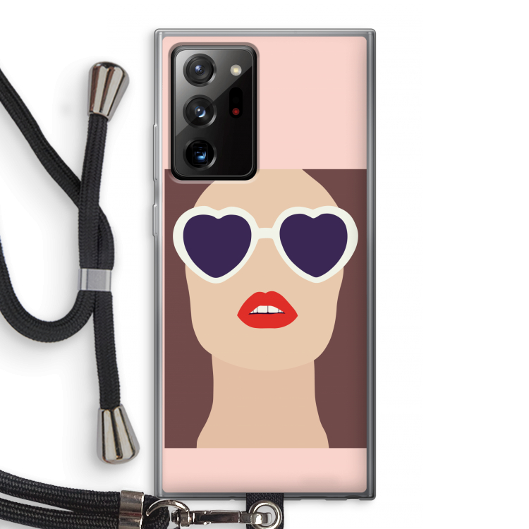 Red lips: Samsung Galaxy Note 20 Ultra / Note 20 Ultra 5G Transparant Hoesje met koord