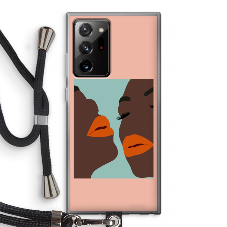 Orange lips: Samsung Galaxy Note 20 Ultra / Note 20 Ultra 5G Transparant Hoesje met koord