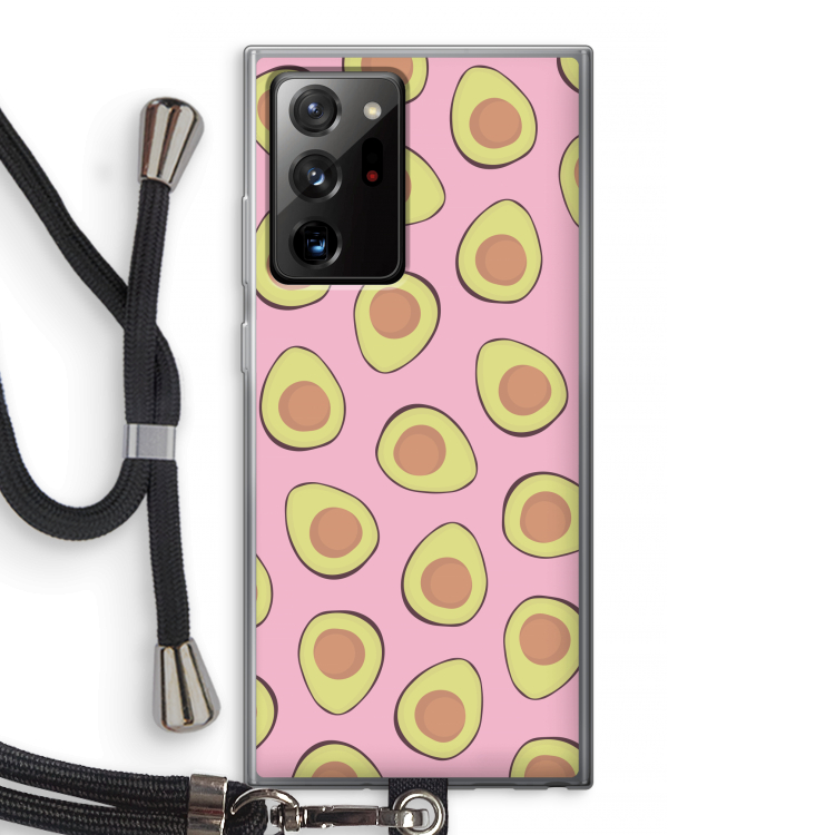 Dancing avocados: Samsung Galaxy Note 20 Ultra / Note 20 Ultra 5G Transparant Hoesje met koord