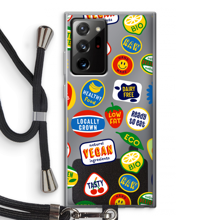 Fruitsticker: Samsung Galaxy Note 20 Ultra / Note 20 Ultra 5G Transparant Hoesje met koord
