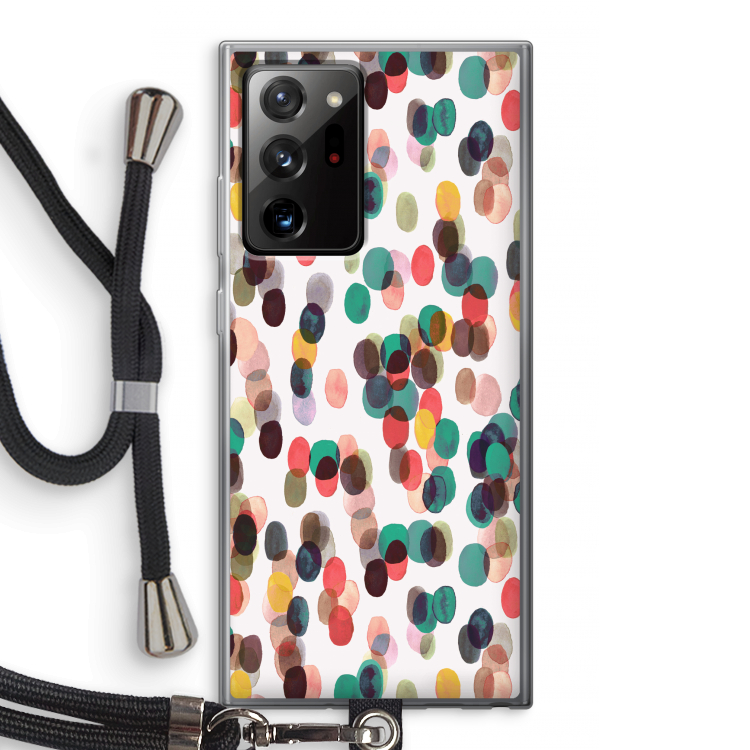 Tropical Dots: Samsung Galaxy Note 20 Ultra / Note 20 Ultra 5G Transparant Hoesje met koord