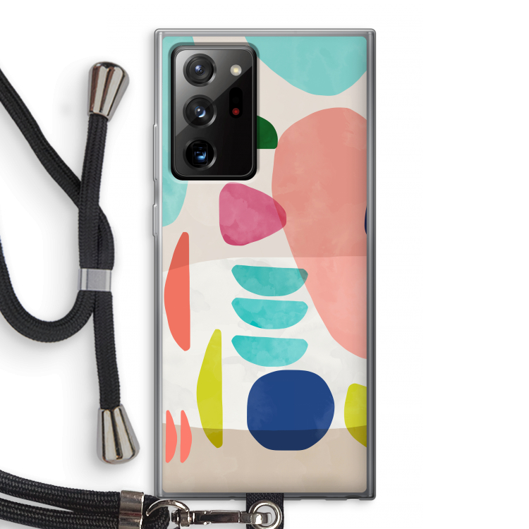 Bold Rounded Shapes: Samsung Galaxy Note 20 Ultra / Note 20 Ultra 5G Transparant Hoesje met koord