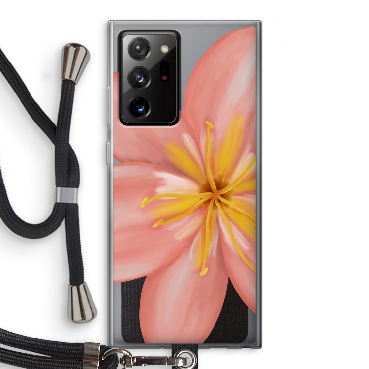 Pink Ellila Flower: Samsung Galaxy Note 20 Ultra / Note 20 Ultra 5G Transparant Hoesje met koord