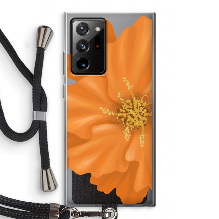 Orange Ellila flower: Samsung Galaxy Note 20 Ultra / Note 20 Ultra 5G Transparant Hoesje met koord
