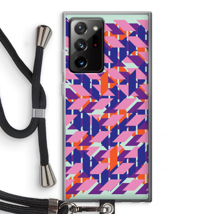 Skew Blush 3: Samsung Galaxy Note 20 Ultra / Note 20 Ultra 5G Transparant Hoesje met koord