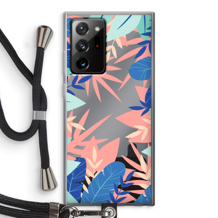 Tropisch: Samsung Galaxy Note 20 Ultra / Note 20 Ultra 5G Transparant Hoesje met koord