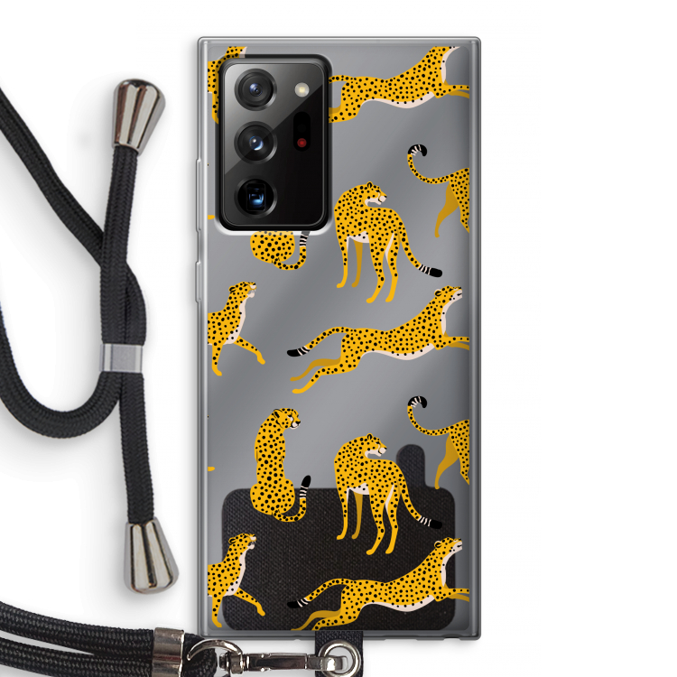 Luipaard: Samsung Galaxy Note 20 Ultra / Note 20 Ultra 5G Transparant Hoesje met koord