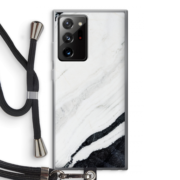 Elegante marmer: Samsung Galaxy Note 20 Ultra / Note 20 Ultra 5G Transparant Hoesje met koord