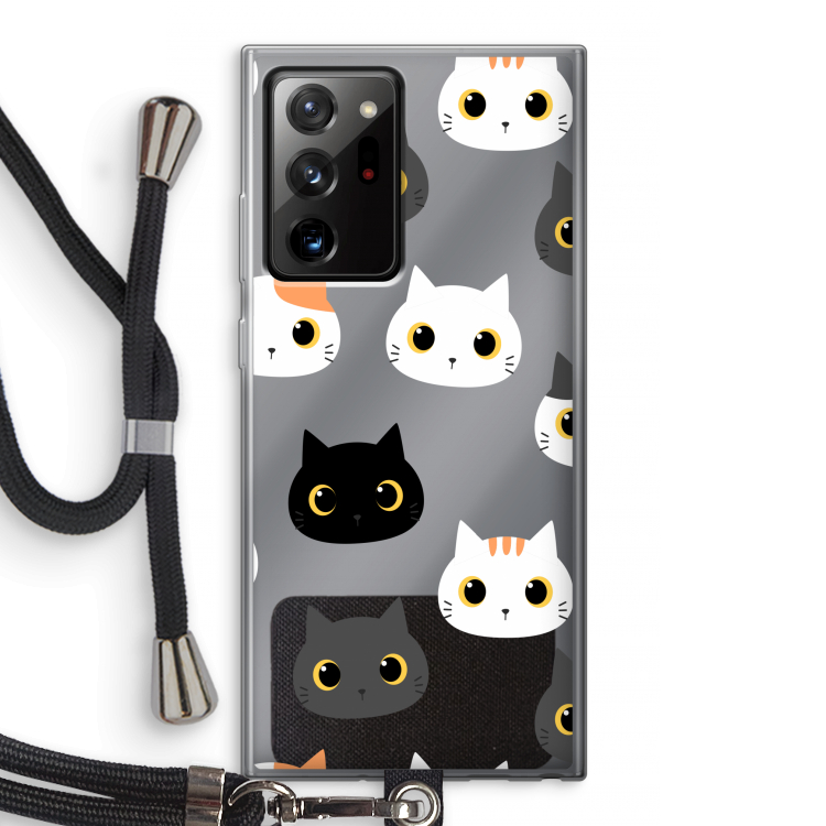Katten: Samsung Galaxy Note 20 Ultra / Note 20 Ultra 5G Transparant Hoesje met koord