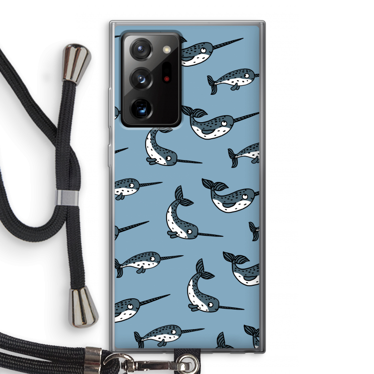 Narwhal: Samsung Galaxy Note 20 Ultra / Note 20 Ultra 5G Transparant Hoesje met koord