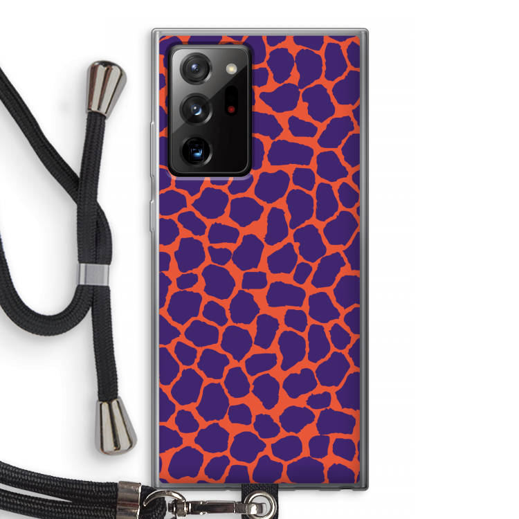 Purple Giraffe: Samsung Galaxy Note 20 Ultra / Note 20 Ultra 5G Transparant Hoesje met koord