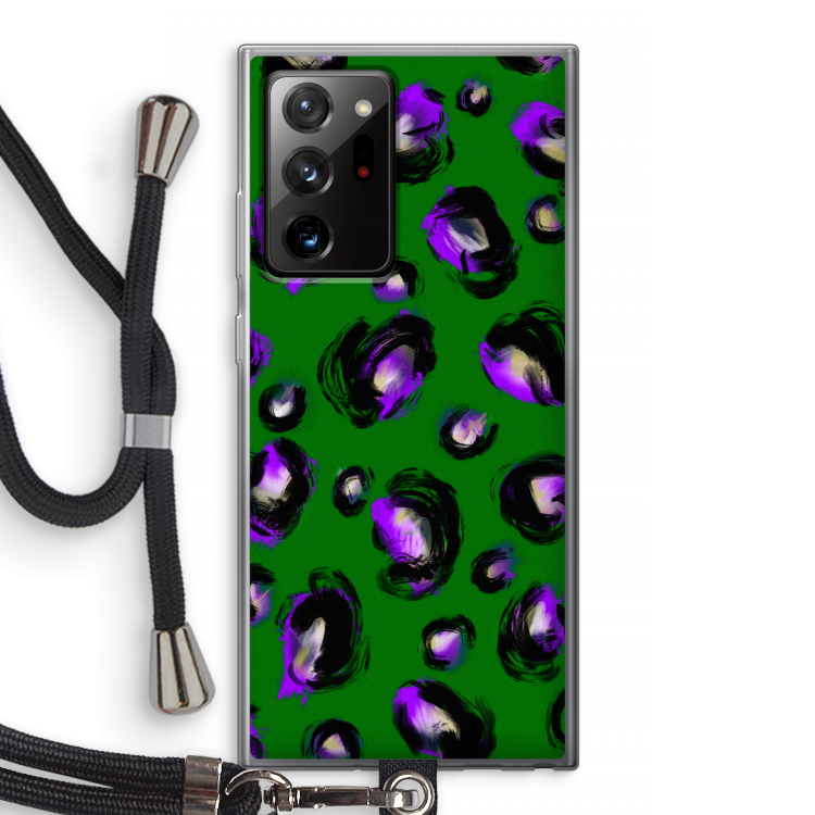 Green Cheetah: Samsung Galaxy Note 20 Ultra / Note 20 Ultra 5G Transparant Hoesje met koord