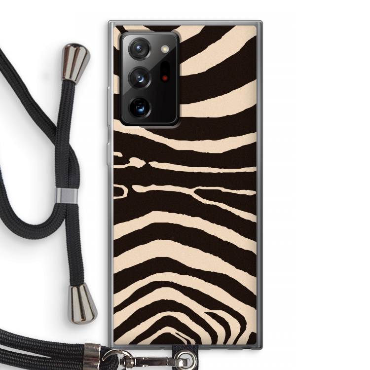 Arizona Zebra: Samsung Galaxy Note 20 Ultra / Note 20 Ultra 5G Transparant Hoesje met koord