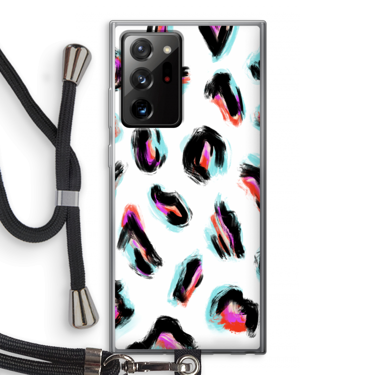 Cheetah color: Samsung Galaxy Note 20 Ultra / Note 20 Ultra 5G Transparant Hoesje met koord