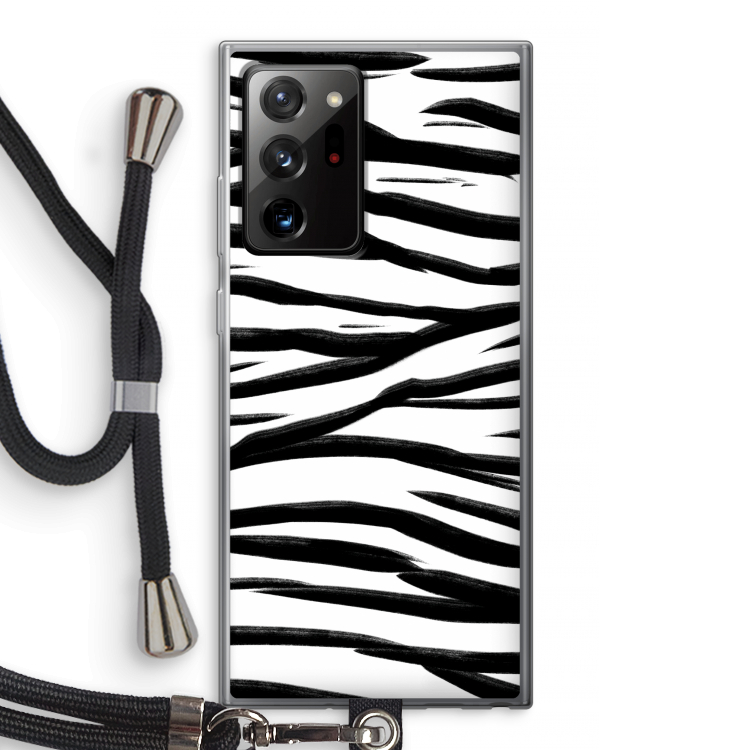Zebra pattern: Samsung Galaxy Note 20 Ultra / Note 20 Ultra 5G Transparant Hoesje met koord
