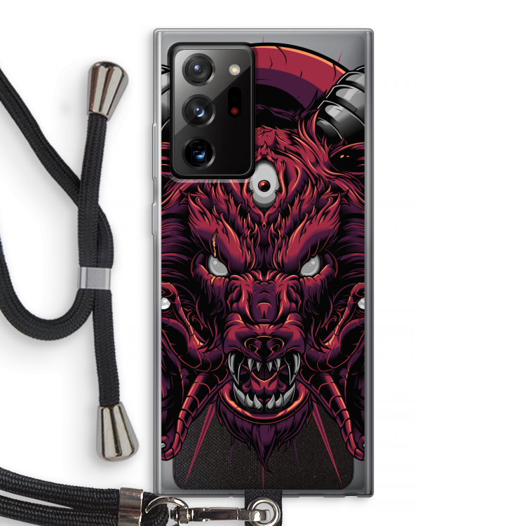 Hell Hound and Serpents: Samsung Galaxy Note 20 Ultra / Note 20 Ultra 5G Transparant Hoesje met koord