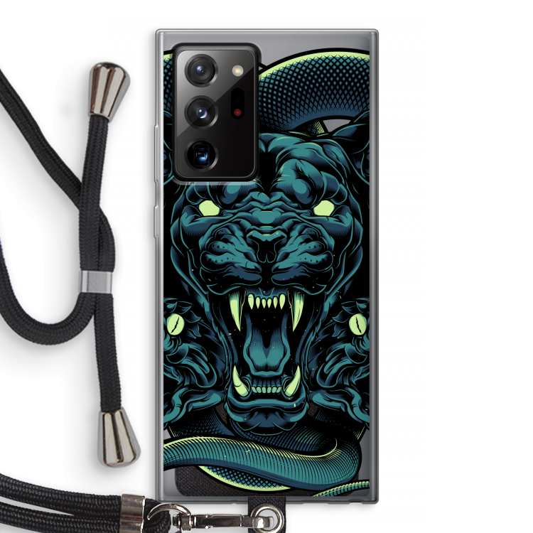 Cougar and Vipers: Samsung Galaxy Note 20 Ultra / Note 20 Ultra 5G Transparant Hoesje met koord