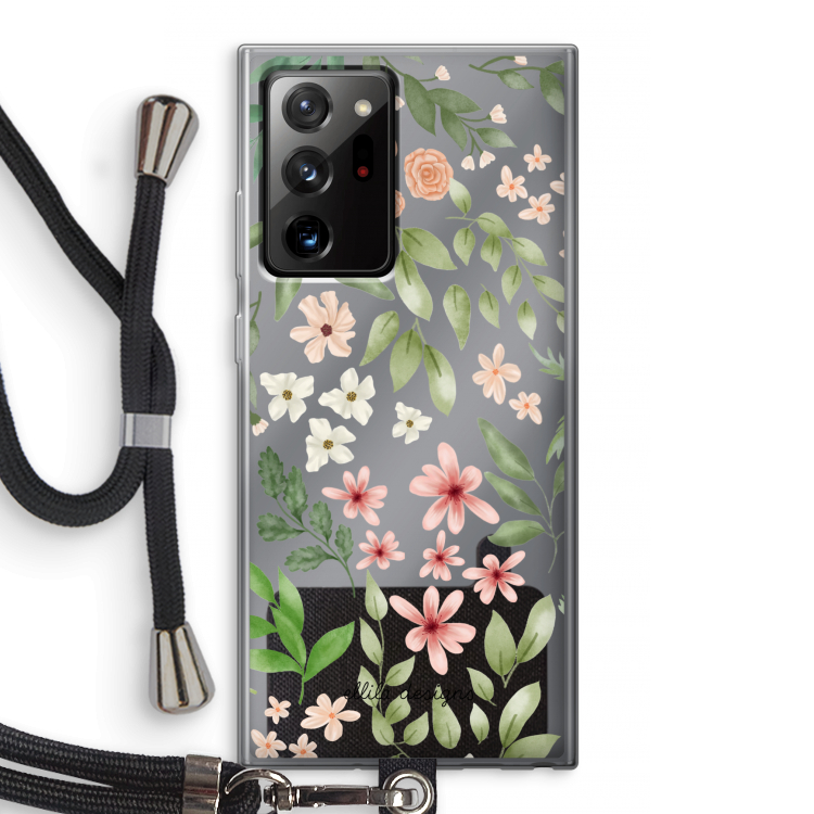 Botanical sweet flower heaven: Samsung Galaxy Note 20 Ultra / Note 20 Ultra 5G Transparant Hoesje met koord