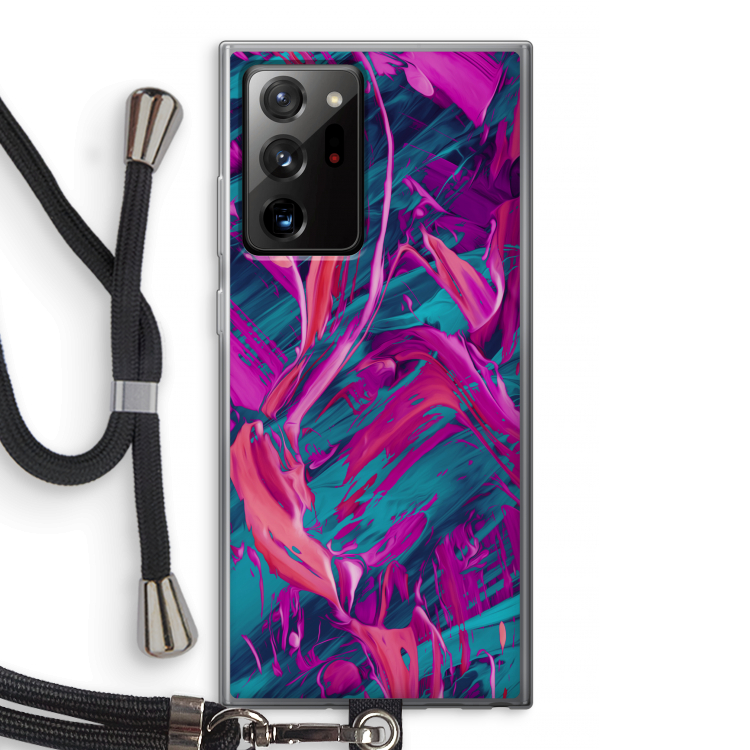 Pink Clouds: Samsung Galaxy Note 20 Ultra / Note 20 Ultra 5G Transparant Hoesje met koord