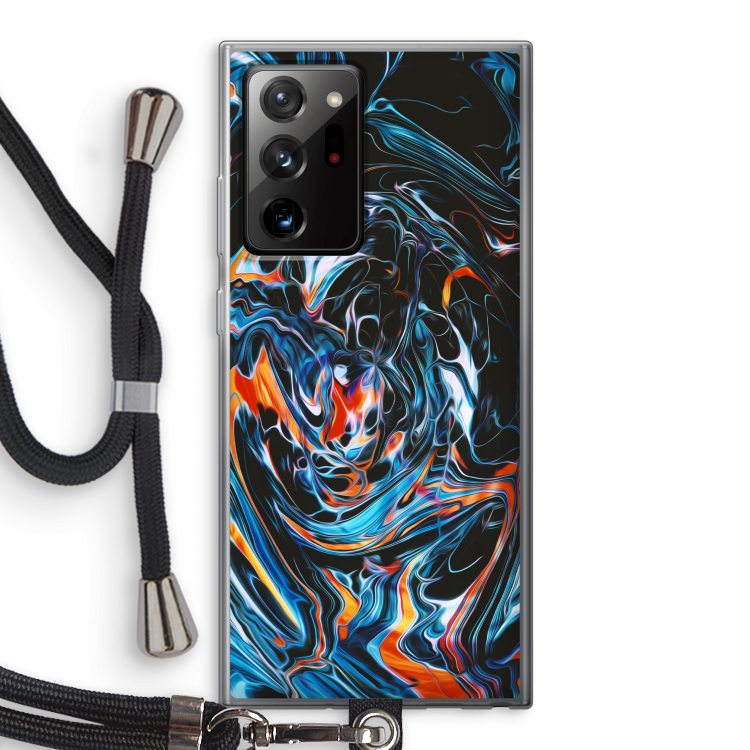Black Unicorn: Samsung Galaxy Note 20 Ultra / Note 20 Ultra 5G Transparant Hoesje met koord
