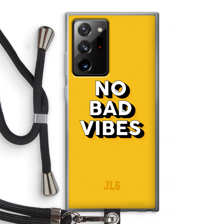 No Bad Vibes: Samsung Galaxy Note 20 Ultra / Note 20 Ultra 5G Transparant Hoesje met koord