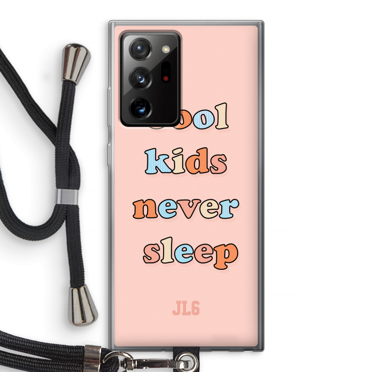 Cool Kids Never Sleep: Samsung Galaxy Note 20 Ultra / Note 20 Ultra 5G Transparant Hoesje met koord