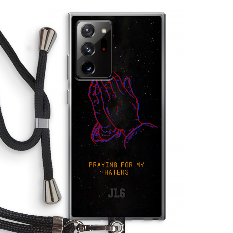 Praying For My Haters: Samsung Galaxy Note 20 Ultra / Note 20 Ultra 5G Transparant Hoesje met koord