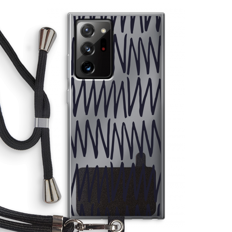 Marrakech Zigzag: Samsung Galaxy Note 20 Ultra / Note 20 Ultra 5G Transparant Hoesje met koord