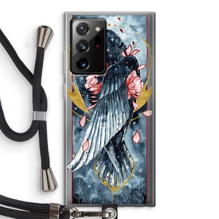 Golden Raven: Samsung Galaxy Note 20 Ultra / Note 20 Ultra 5G Transparant Hoesje met koord