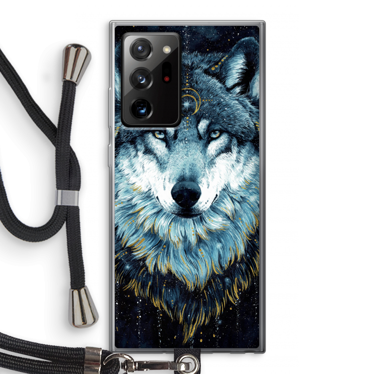 Darkness Wolf: Samsung Galaxy Note 20 Ultra / Note 20 Ultra 5G Transparant Hoesje met koord