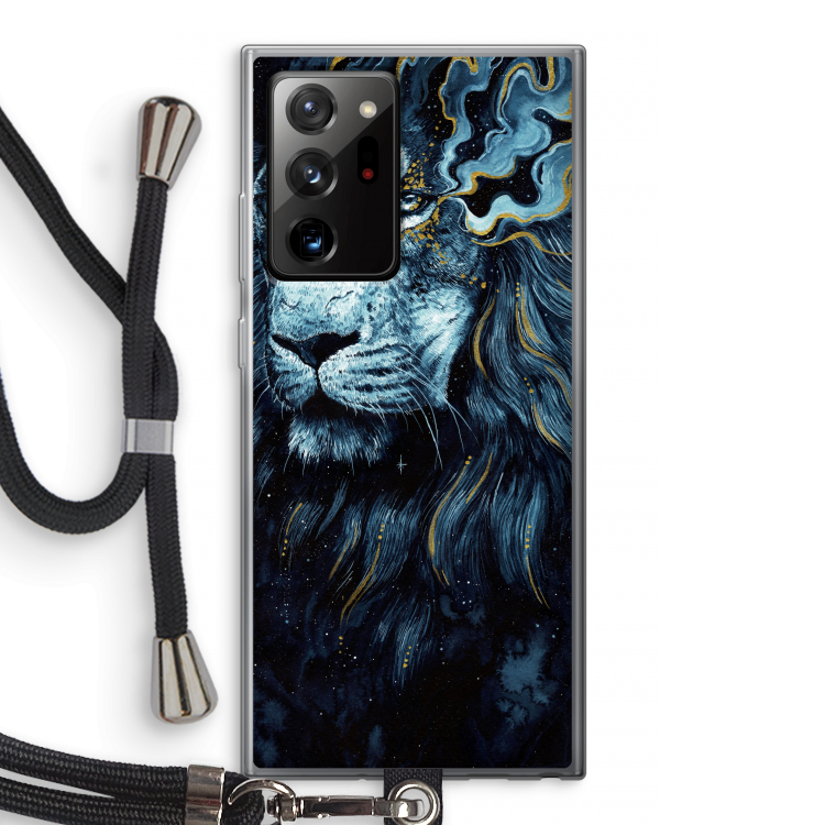 Darkness Lion: Samsung Galaxy Note 20 Ultra / Note 20 Ultra 5G Transparant Hoesje met koord